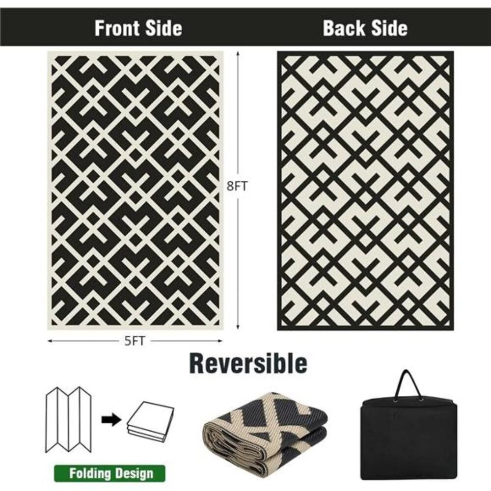 Reversible Mats - Plastic Straw Rug,Outdoor Rug,Modern Area Rugs,Large Floor Mat - Picture 2 of 7
